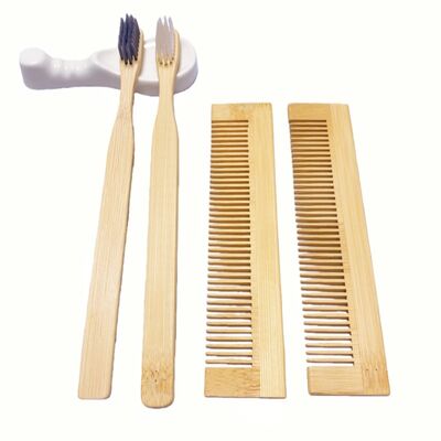 Wholesale Custom Biodegradable Bamboo Hair Comb Natural Wooden Hair Brush with No Static for Hotel high quality