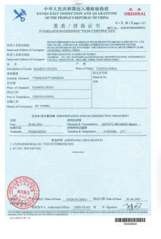 Chiny Hunan Shengheyuan Bamboo And Wood Products Import And Export Co., Ltd. Certyfikaty